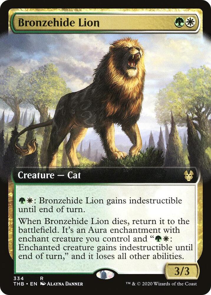 Bronzehide Lion Extended Art (Theros Beyond Death) 