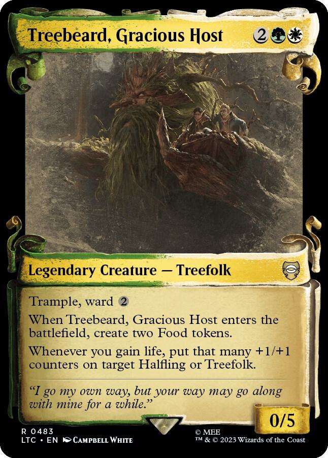Treebeard Gracious Host Showcase Scrolls 483 (Commander: The Lord of the Rings: Tales of Middle-earth)  - Showcase Scroll Foil