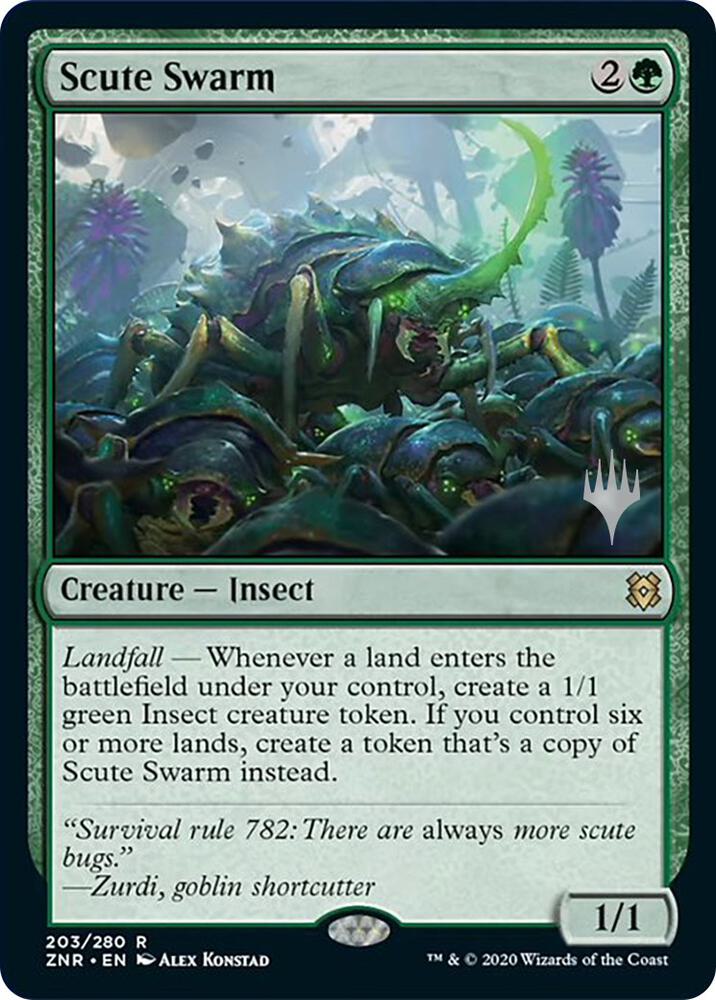 Scute Swarm 203p/169 (Promo Pack: Zendikar Rising)  - Foil