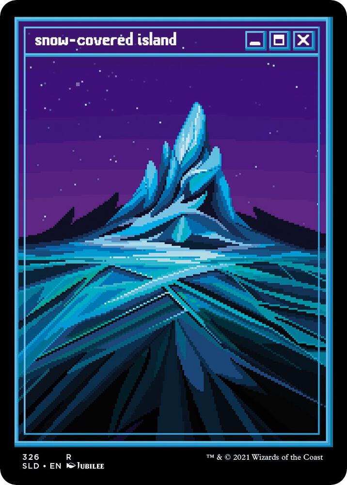 Snow Covered Island PixelSnowLandsjpg (Secret Lair Drop Series) 