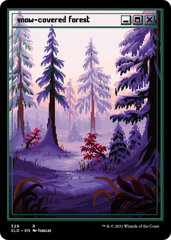 Snow Covered Forest PixelSnowLandsjpg (Secret Lair Drop Series) 