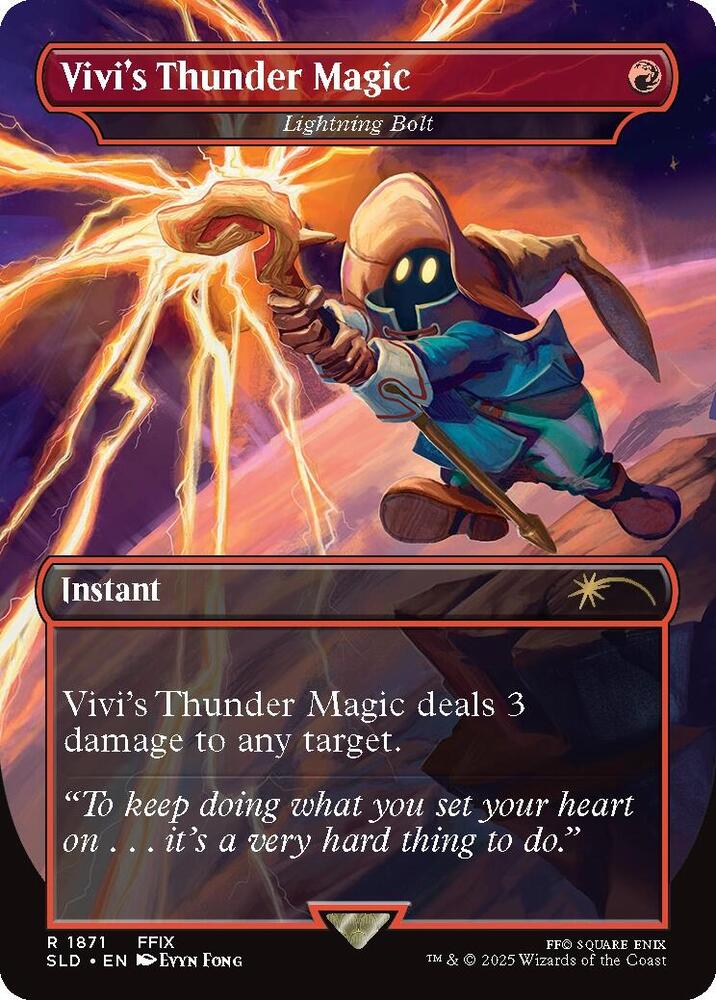 Vivi's Thunder Magic // Lightning Bolt 1871/1 (Secret Lair Drop Series)  - Borderless