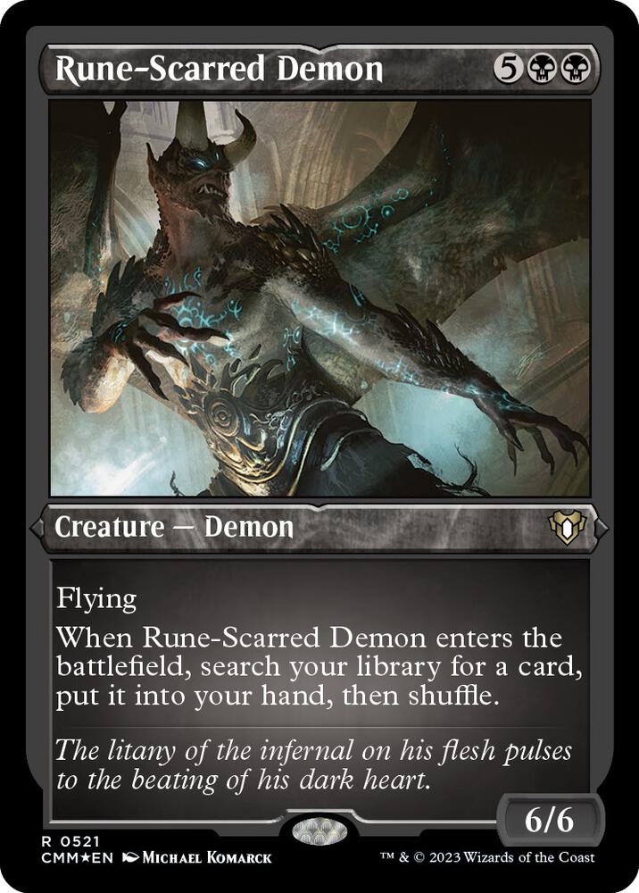 Rune Scarred Demon Foil Etched (Commander Masters)  - undefined