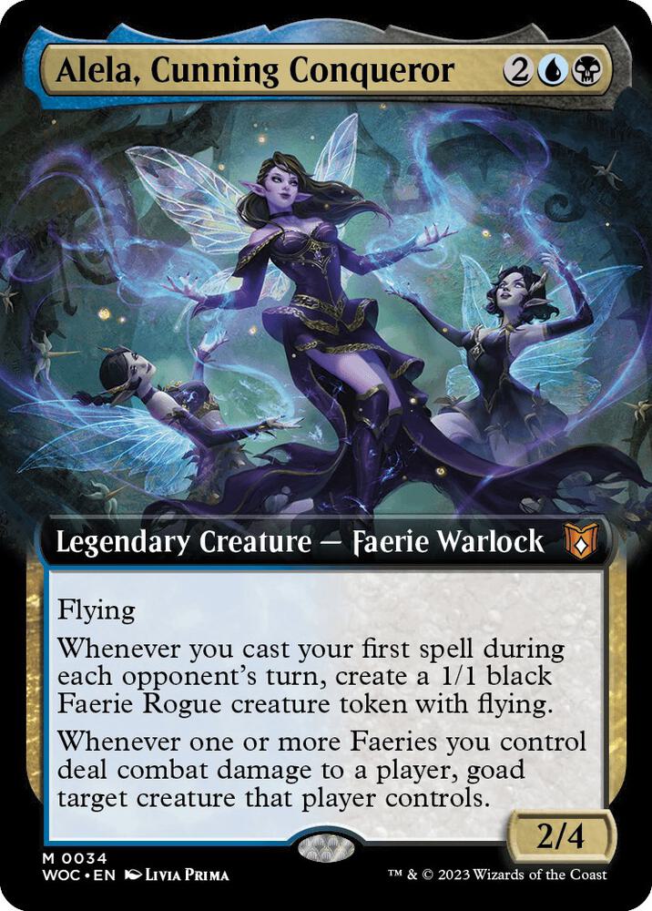 Alela Cunning Conqueror Extended Art (Commander: Wilds of Eldraine)  - undefined