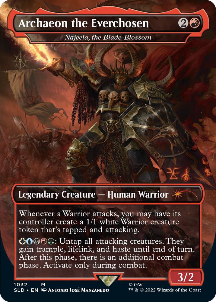 Archaeon the Everchosen Najeela the Blade Blossom Borderless 1032 (Secret Lair Drop Series)  - Foil