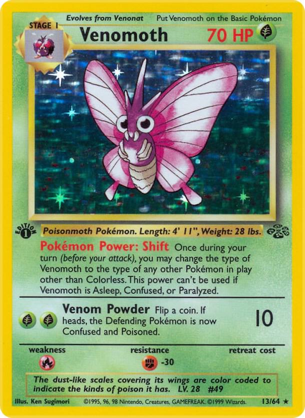 Venomoth 13 13/64 (Jungle)  - Unlimited Holofoil