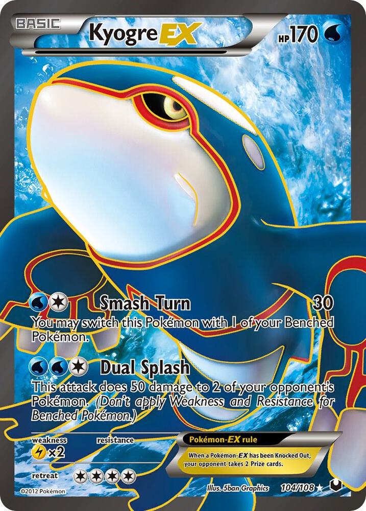 Kyogre EX 104 Full Art (Dark Explorers)  - Holofoil