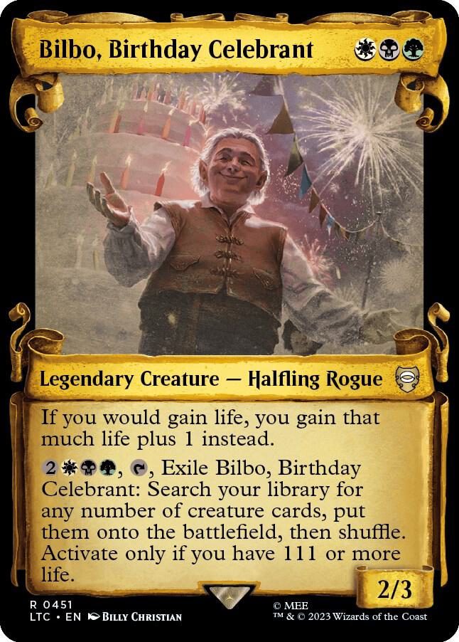 Bilbo Birthday Celebrant Showcase Scrolls 451 (Commander: The Lord of the Rings: Tales of Middle-earth)  - Showcase Scroll